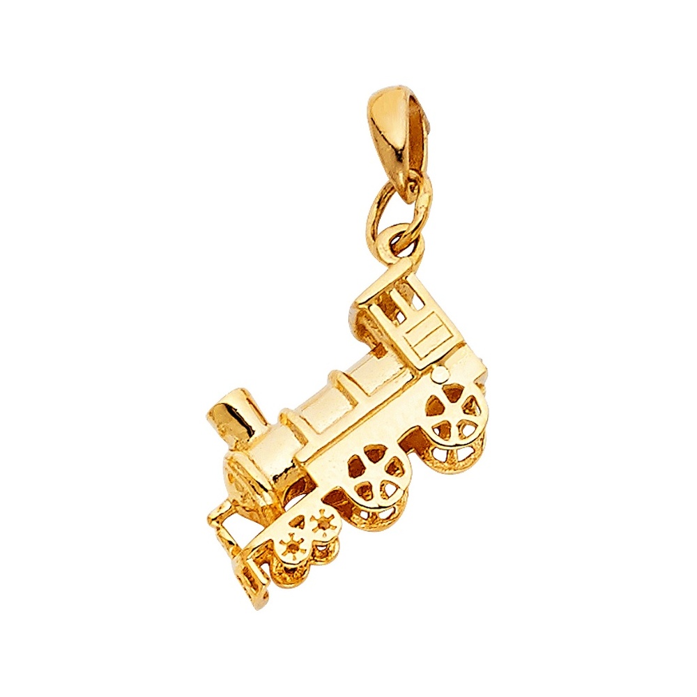 14K Yellow Gold Train Pendant